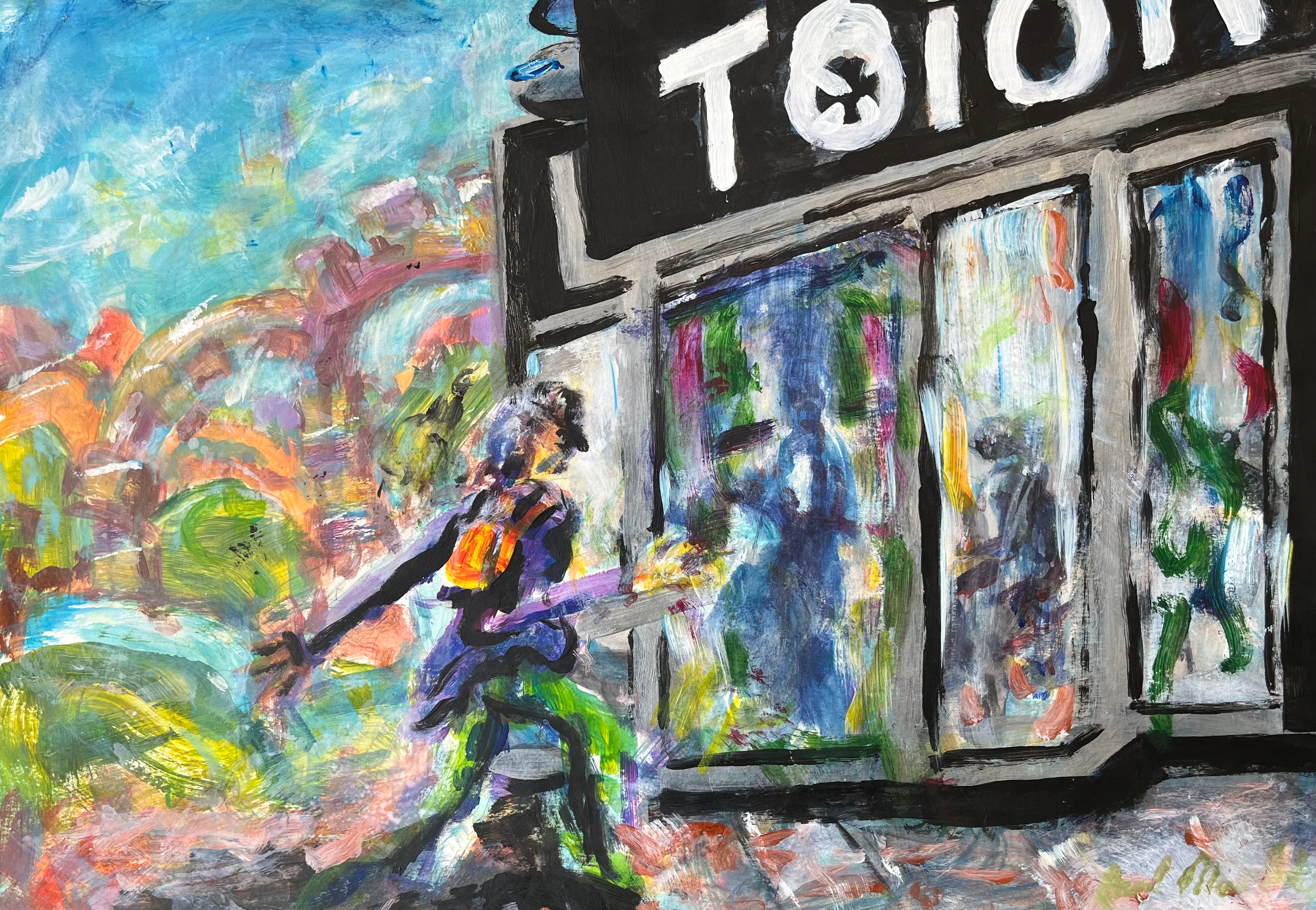 painting by Paul Martin of the Toi Ora entrance 